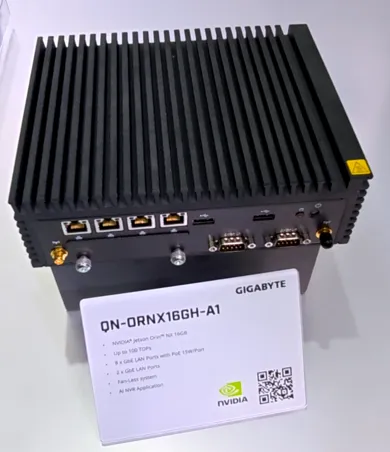 GIGABYTE edge AI industrial computer / AI NVR device QN-QRNX16GH-A1