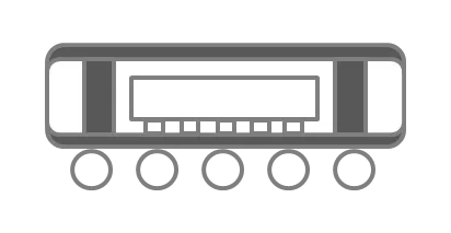PTI PiFO package cross-section, showing a central embedded chip and upper and lower interconnect structures joined by vertical connections on either side.